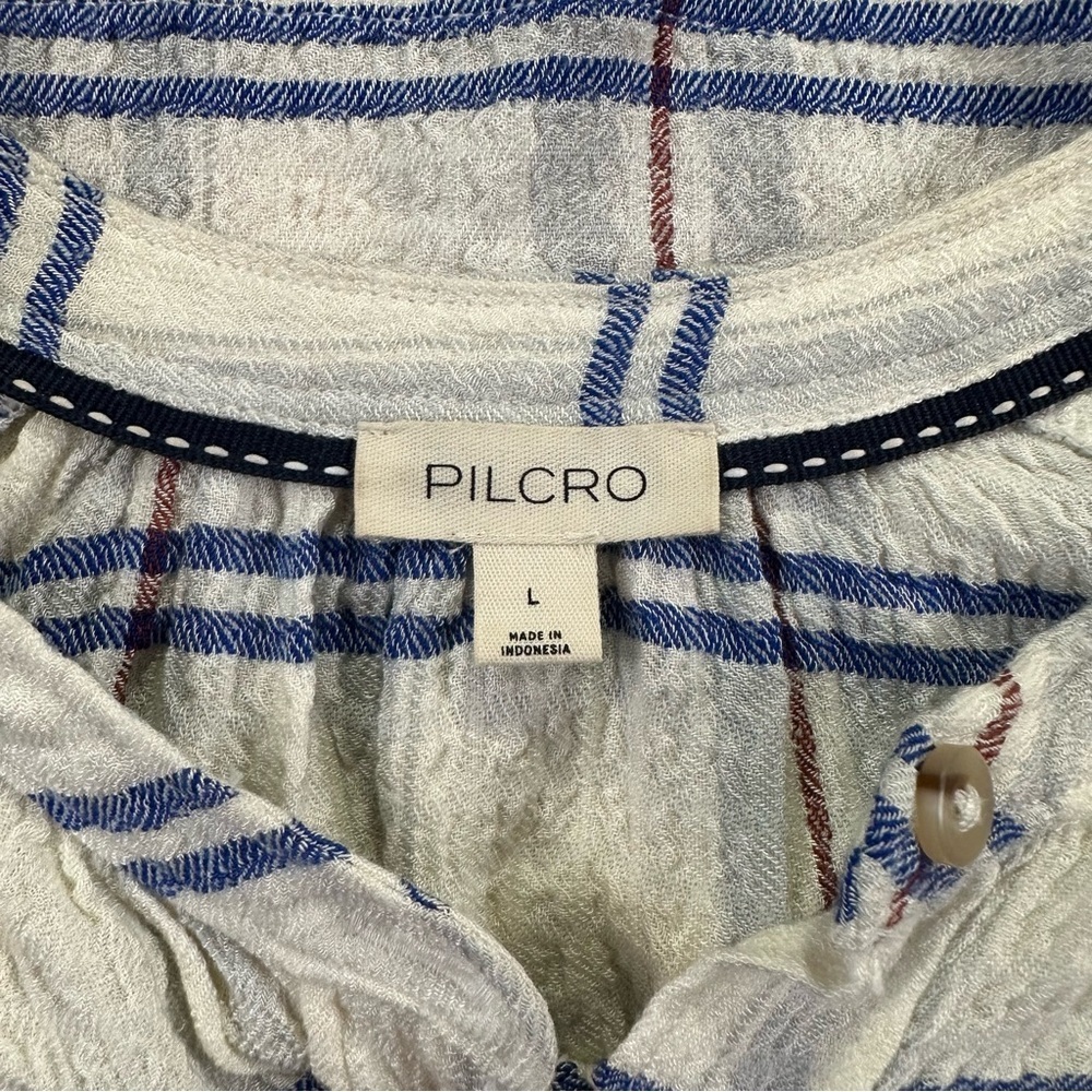 Anthropology Pilcro Relaxed Plaid Buttondown Shirt Size Large - Picture 2 of 13